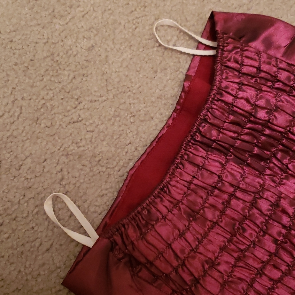 Vintage Formal Plum Wine Purple Formal Strapless Bubble Mini Dress - Picture 13 of 13